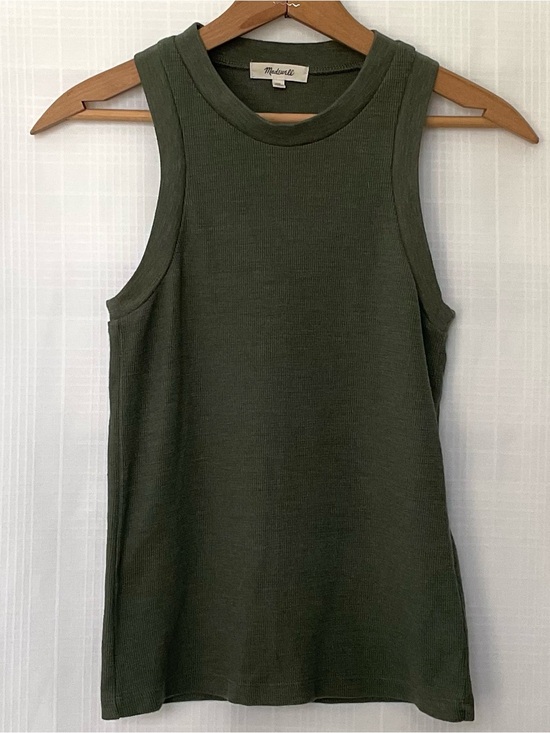 Madewell Tops - Madewell Olive Ribbed racer back Knit tank Top